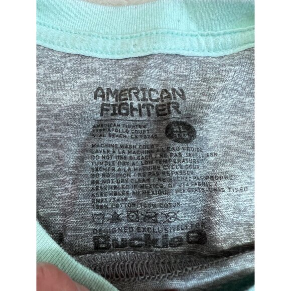 American Fighter Mens Athletic Graphic T-Shirt Gray/Blue Size xL - Picture 5 of 5